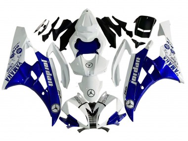 2006-2007 White Blue Jordan Yamaha YZF 600 R6 Motorcycle Fairings Canada