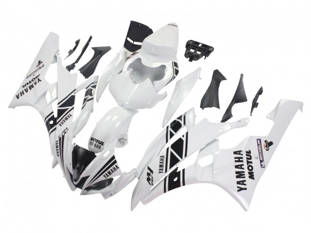 2006-2007 White Glossy Black Motul Michelin Yamaha YZF 600 R6 Motorcycle Fairings Canada