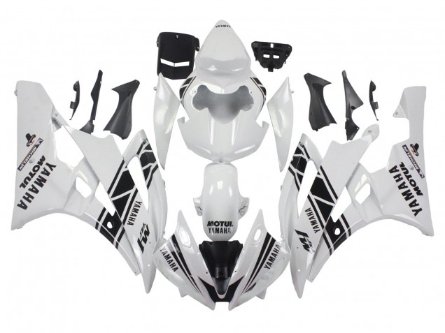 2006-2007 White Glossy Black Motul Michelin Yamaha YZF 600 R6 Motorcycle Fairings Canada