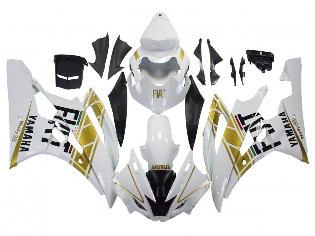 2006-2007 White Gold Black Fiat Yamaha YZF 600 R6 Motorcycle Fairings Canada