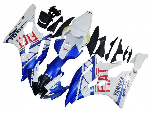 2006-2007 White Blue Red Fiat Motul Michelin Yamaha YZF 600 R6 Motorcycle Fairings Canada