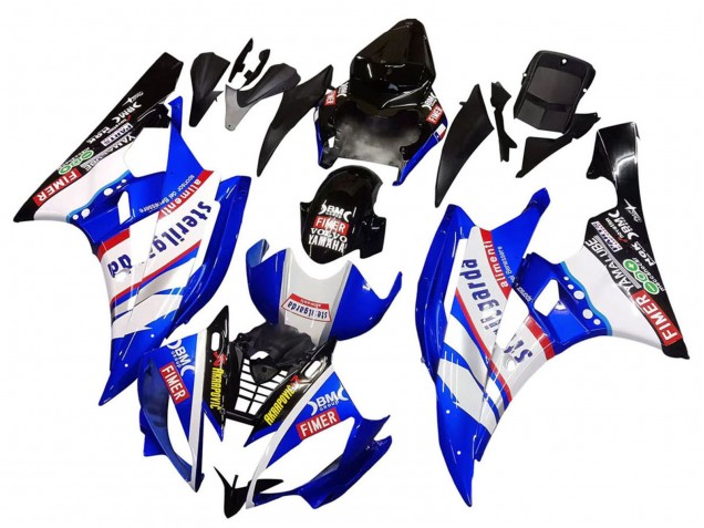 2006-2007 White Blue Black Fimer Volvo Yamalube Sterilgarda Yamaha YZF 600 R6 Motorcycle Fairings Canada