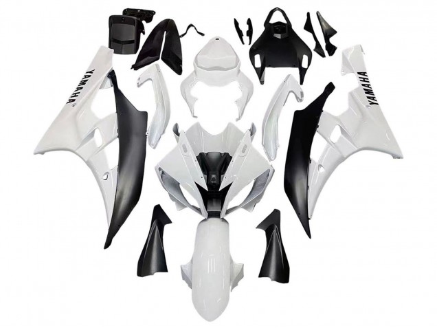 2006-2007 White Matte Black Yamaha YZF 600 R6 Motorcycle Fairings Canada