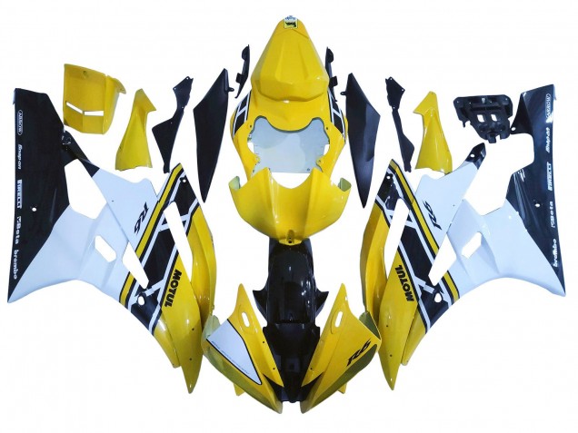 2006-2007 Yellow White Glossy Black Motul Yamaha YZF 600 R6 Motorcycle Fairings Canada