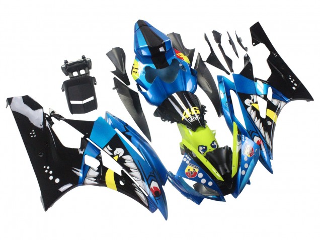 2006-2007 Blue Neon Green Black Shark Yamaha YZF 600 R6 Motorcycle Fairings Canada