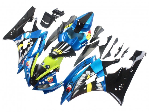 2006-2007 Blue Neon Green Black Shark Yamaha YZF 600 R6 Motorcycle Fairings Canada
