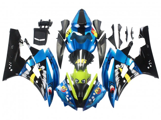 2006-2007 Blue Neon Green Black Shark Yamaha YZF 600 R6 Motorcycle Fairings Canada