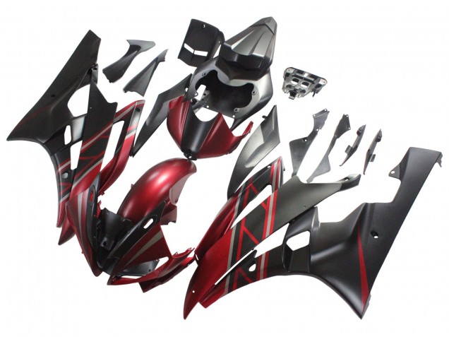 2006-2007 Red Matte Black Yamaha YZF 600 R6 Motorcycle Fairings Canada