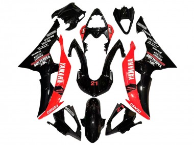 2008-2016 Red Glossy Black DENSO Yamalube 21 Yamaha YZF 600 R6 Motorcycle Fairings Canada