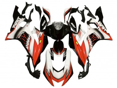 2017-2023 White Red Black Shark Yamaha YZF 600 R6 Motorcycle Fairings Canada