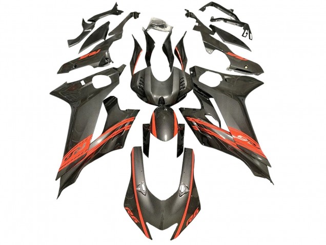 2017-2023 Red Black Carbon Fiber Style Yamaha YZF 600 R6 Motorcycle Fairings Canada