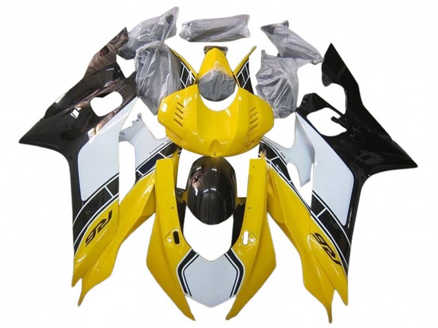 2017-2023 White Yellow Glossy Black Yamaha YZF 600 R6 Motorcycle Fairings Canada