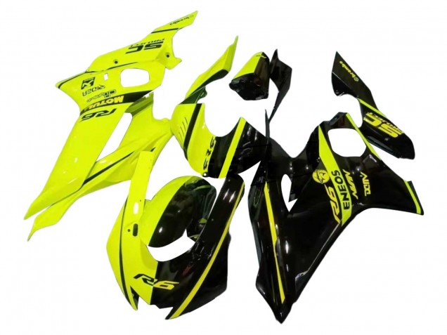 2017-2023 Neon Yellow Glossy Black Split Yamaha YZF 600 R6 Motorcycle Fairings Canada