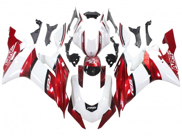 2017-2023 White Red Black Yamaha YZF 600 R6 Motorcycle Fairings Canada