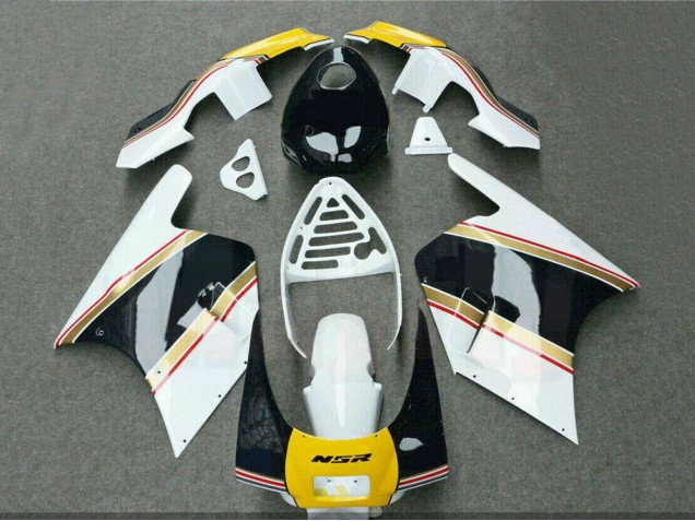 1988-1989 White Yellow Gold Glossy Black Honda NSR250R Motorcycle Fairings Canada