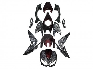 2014-2019 Black Red Forged Carbon Fiber Kawasaki Z1000 Motorcycle Fairings Canada
