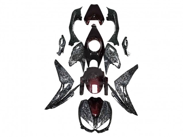 2014-2019 Black Red Forged Carbon Fiber Kawasaki Z1000 Motorcycle Fairings Canada