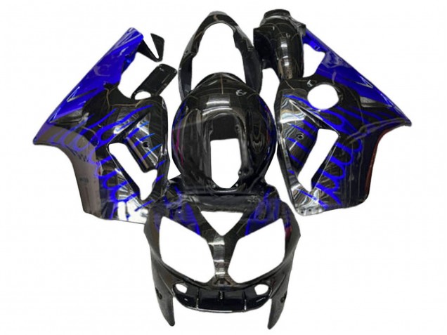 2000-2001 Glossy Black Blue Flame Kawasaki ZX12R Motorcycle Fairings Canada