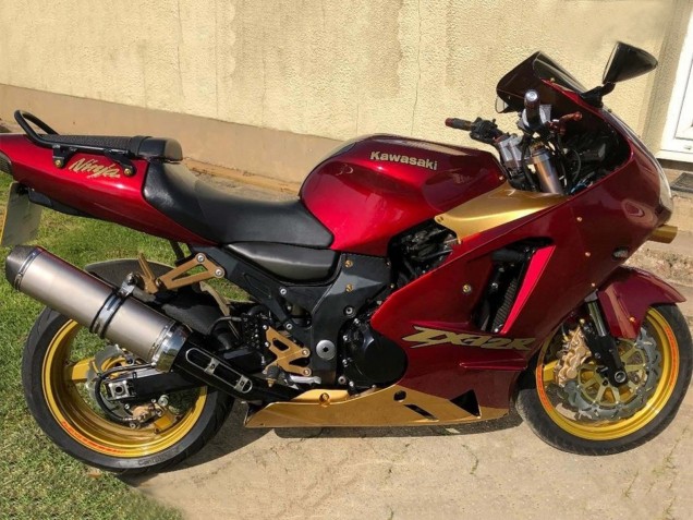 2000-2001 Red Gold Kawasaki ZX12R Motorcycle Fairings Canada