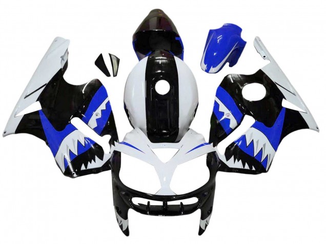 2002-2006 White Blue Black Shark Kawasaki ZX12R Motorcycle Fairings Canada