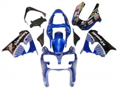 2000-2001 Blue White Glossy Black Kawasaki ZX9R Motorcycle Fairings Canada