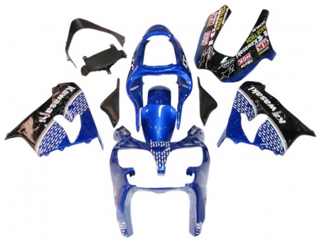 2000-2001 Blue White Glossy Black Kawasaki ZX9R Motorcycle Fairings Canada