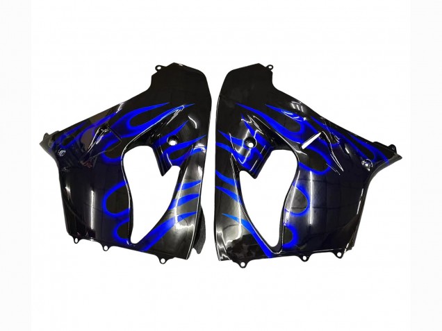 2000-2001 Glossy Black Blue Flame White Kawasaki ZX9R Motorcycle Fairings Canada