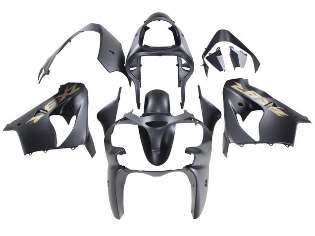 2000-2001 Matte Black Gold Kawasaki ZX9R Motorcycle Fairings Canada