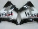 2000-2001 Glossy Black White West Kawasaki ZX9R Motorcycle Fairings Canada
