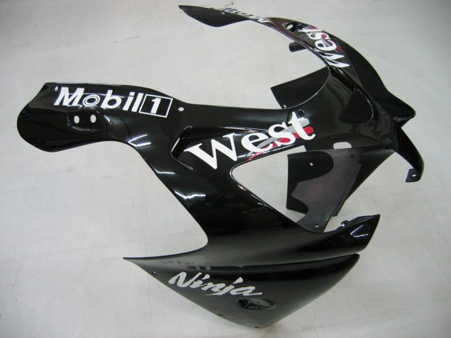 2000-2001 Glossy Black White West Kawasaki ZX9R Motorcycle Fairings Canada