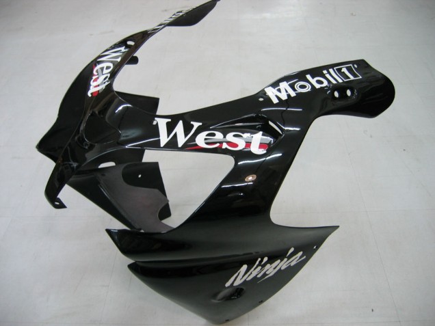 2000-2001 Glossy Black White West Kawasaki ZX9R Motorcycle Fairings Canada