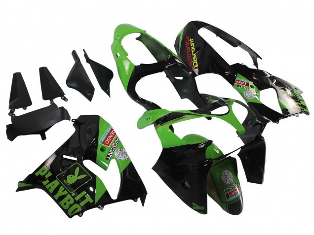 2000-2001 Green Black Playboy DENSO Kawasaki ZX9R Motorcycle Fairings Canada