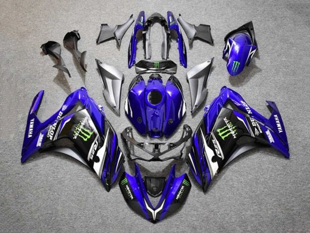 2015-2018 Blue Silver Black Monster Yamaha YZF R3/R25 Motorcycle Fairings Canada