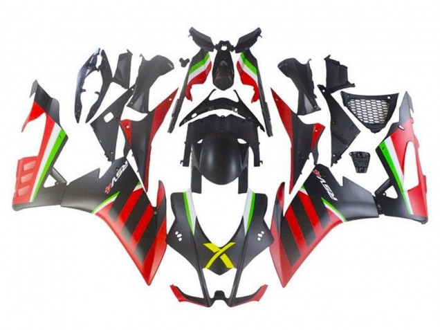2009-2015 Matte Black Red Green Stripe Aprilia RSV4 1000 Motorcycle Fairings Canada