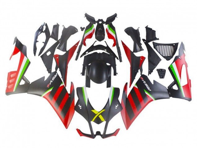 2016-2020 Matte Black Red Green Stripe Aprilia RSV4 1000 Motorcycle Fairings Canada
