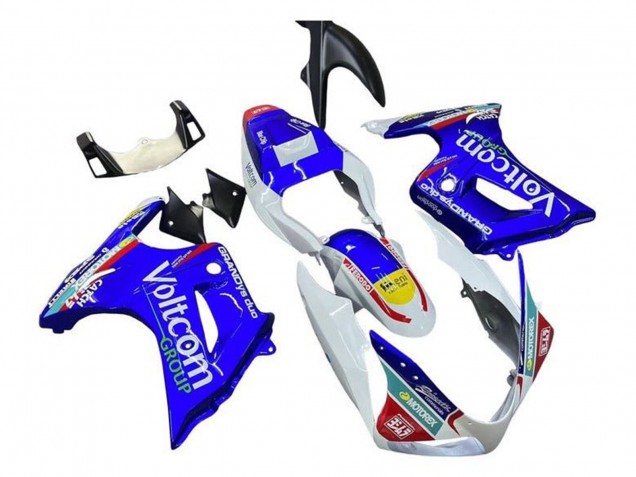 2003-2013 White Blue Voltcom Suzuki SV650 Motorcycle Fairings Canada