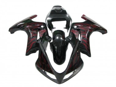 2003-2013 Glossy Black Red Flame Suzuki SV650 Motorcycle Fairings Canada