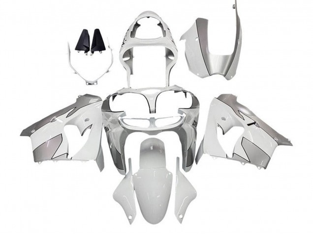 2000-2001 White Silver Kawasaki ZX9R Motorcycle Fairings Canada