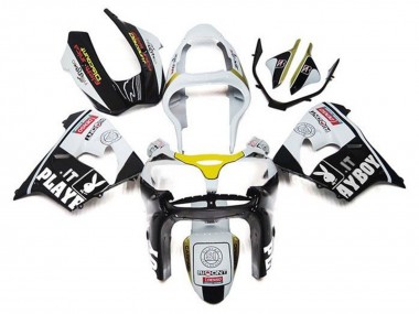 2002-2003 White Black Yellow Playboy Kawasaki ZX9R Motorcycle Fairings Canada