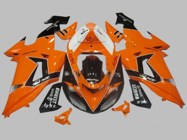 2006-2007 Orange White Black Racing Elf Kawasaki ZX10R Motorcycle Fairing Canada