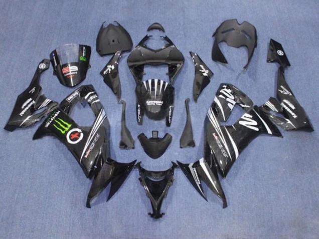 2008-2010 Black White Green Monster Kawasaki ZX10R Motorcycle Fairings Canada