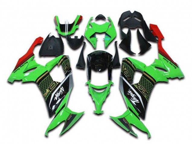 2008-2010 Green Black Red White Honeycomb Kawasaki ZX10R Motorcycle Fairings Canada