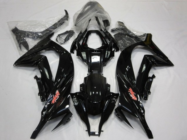 2011-2015 Glossy Black Red Kawasaki ZX10R Motorcycle Fairings Canada