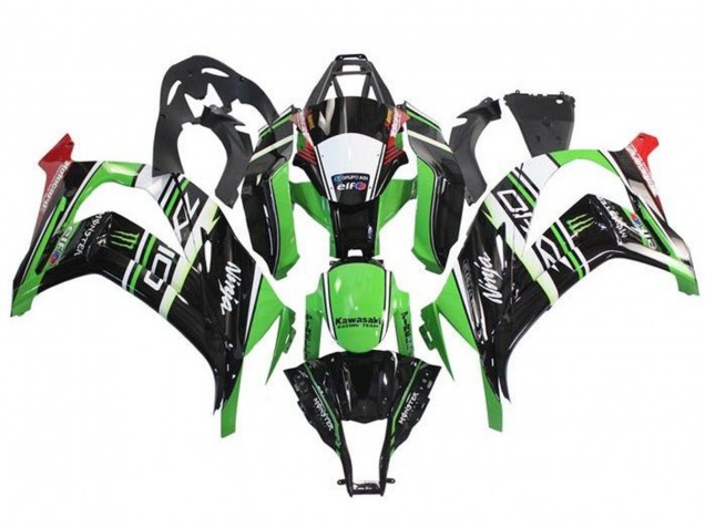 2011-2015 Green Black White Red Stripe Monster Kawasaki ZX10R Motorcycle Fairings Canada