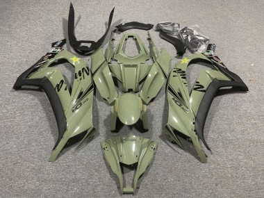 2011-2015 Dark Army Green Black Yellow Star Kawasaki ZX10R Motorcycle Fairings Canada