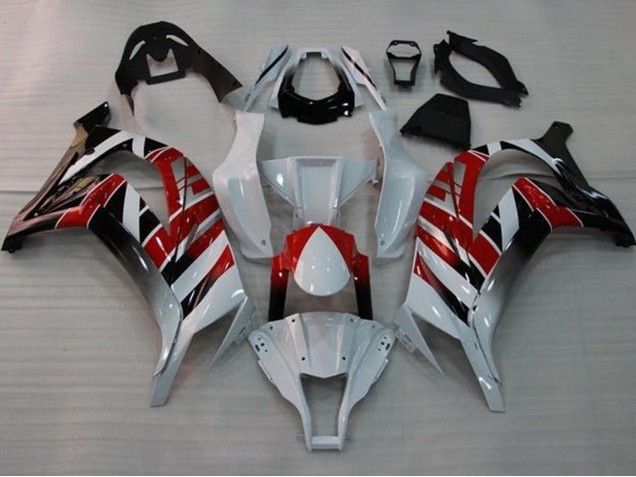 2011-2015 White Red Black Stripe Kawasaki ZX10R Motorcycle Fairings Canada