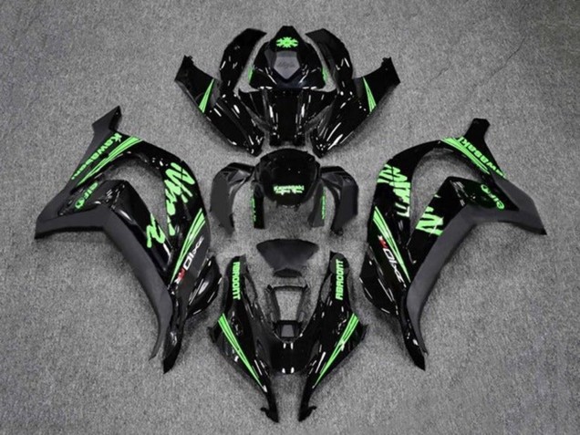 2016-2020 Glossy Black Green Kawasaki ZX10R Motorcycle Fairings Canada