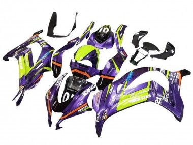 2016-2020 Purple Yellow Trick Star Kobelco Kawasaki ZX10R Motorcycle Fairings Canada
