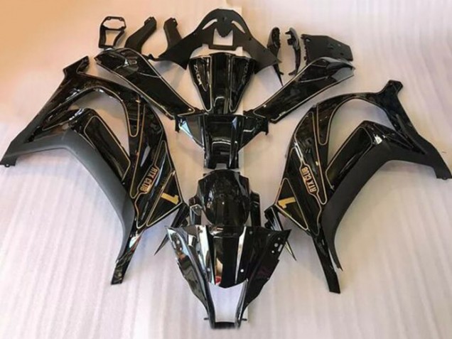 2016-2020 Glossy Black Gold Kawasaki ZX10R Motorcycle Fairings Canada