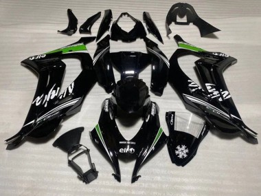 2016-2020 Glossy Black White Green Stripe Snow Kawasaki ZX10R Motorcycle Fairings Canada